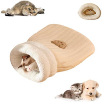 HKM-561491 Cozy Velvet Cat Sleeping Bag with Plush Interior for Indoor Cats and Kittens