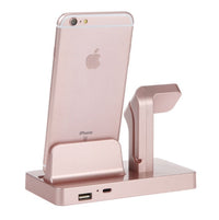 HKM-561683 2-in-1 Charging Dock Station for iPhone and Apple Watch – Compatible with iPhone X, 8, 7 Plus, 6S, 5, 5S, SE