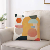 HKM-561683 Geometric Abstract Pattern Sofa Backrest Cushion Cover - Peach Skin Material, 45x45cm