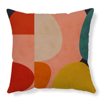 HKM-561683 Geometric Abstract Pattern Sofa Backrest Cushion Cover - Peach Skin Material, 45x45cm
