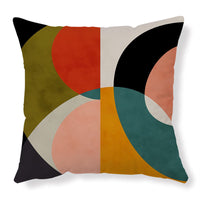 HKM-561683 Geometric Abstract Pattern Sofa Backrest Cushion Cover - Peach Skin Material, 45x45cm