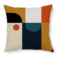 HKM-561683 Geometric Abstract Pattern Sofa Backrest Cushion Cover - Peach Skin Material, 45x45cm