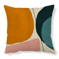 HKM-561683 Geometric Abstract Pattern Sofa Backrest Cushion Cover - Peach Skin Material, 45x45cm