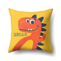 HKM-561747 Dinosaur Icon Polyester Throw Pillow Cover - Single-Sided Cushion Case, 45cm
