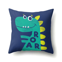 HKM-561747 Dinosaur Icon Polyester Throw Pillow Cover - Single-Sided Cushion Case, 45cm
