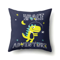 HKM-561747 Dinosaur Icon Polyester Throw Pillow Cover - Single-Sided Cushion Case, 45cm