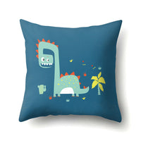 HKM-561747 Dinosaur Icon Polyester Throw Pillow Cover - Single-Sided Cushion Case, 45cm