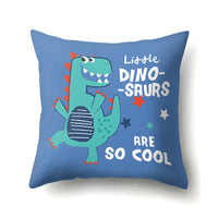 HKM-561747 Dinosaur Icon Polyester Throw Pillow Cover - Single-Sided Cushion Case, 45cm