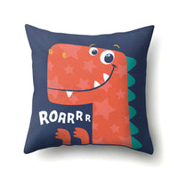 HKM-561747 Dinosaur Icon Polyester Throw Pillow Cover - Single-Sided Cushion Case, 45cm