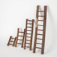 HKM-561747 Miniature Wooden Ladder for Christmas Tree Decor and Holiday Crafts