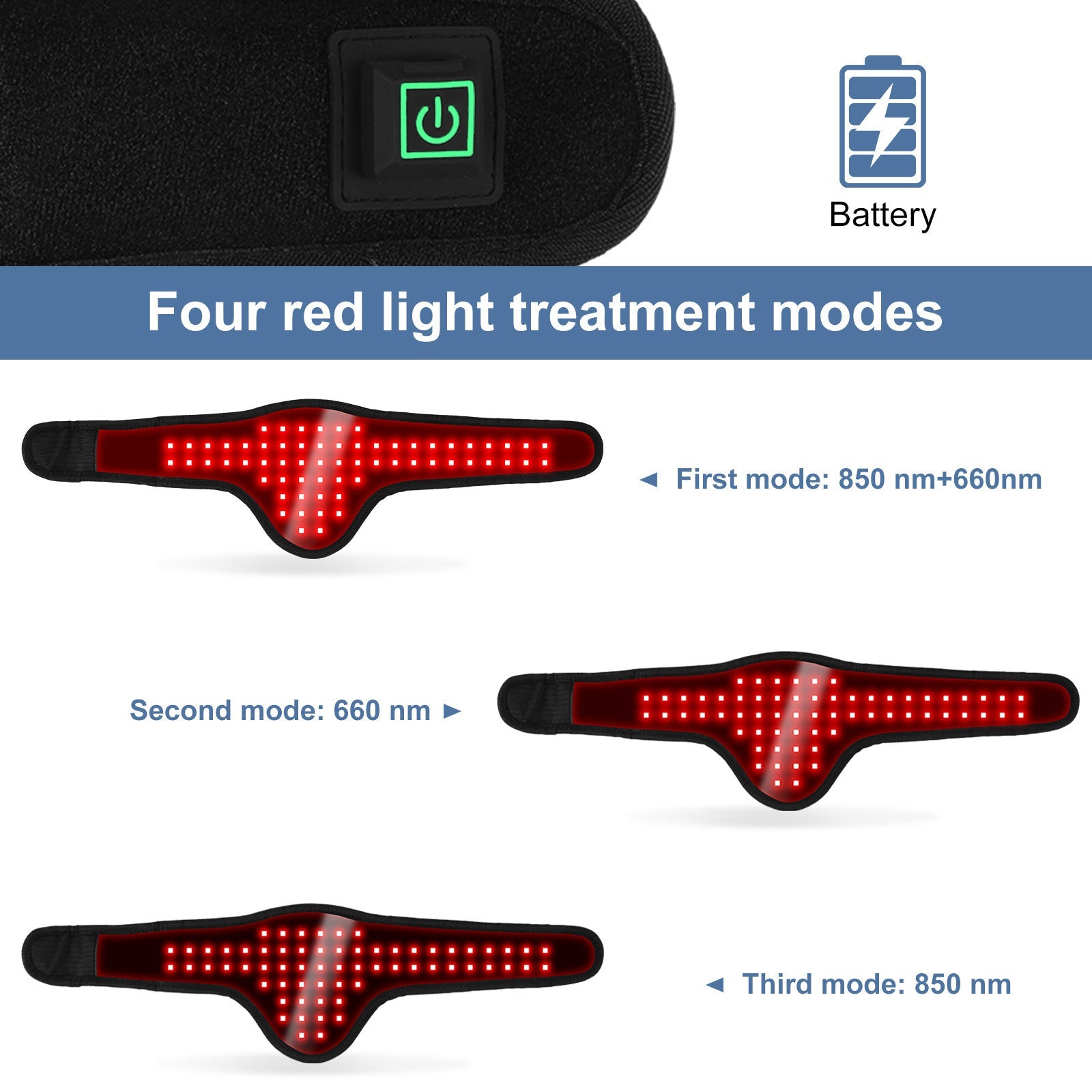 HKM-561811 Pet Therapy Infrared Red Light Belt for Home Use - USB Rechargeable Device