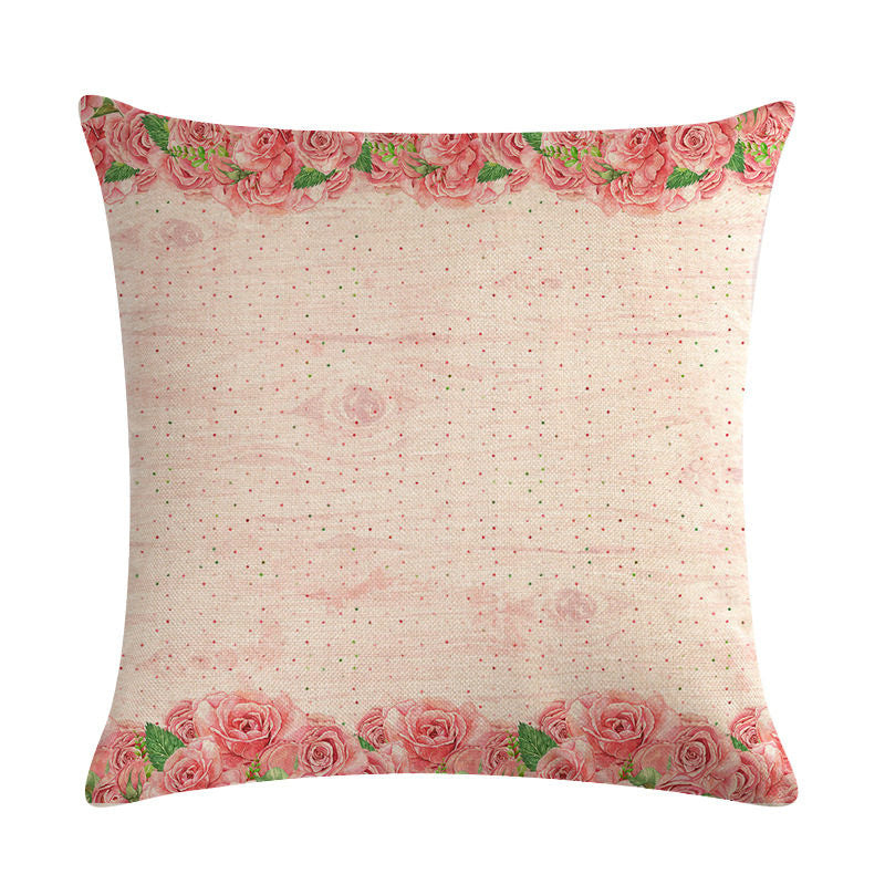 HKM-562003 Floral Cotton Linen Cushion Cover - 45x45cm Pillowcase in Multiple Colors