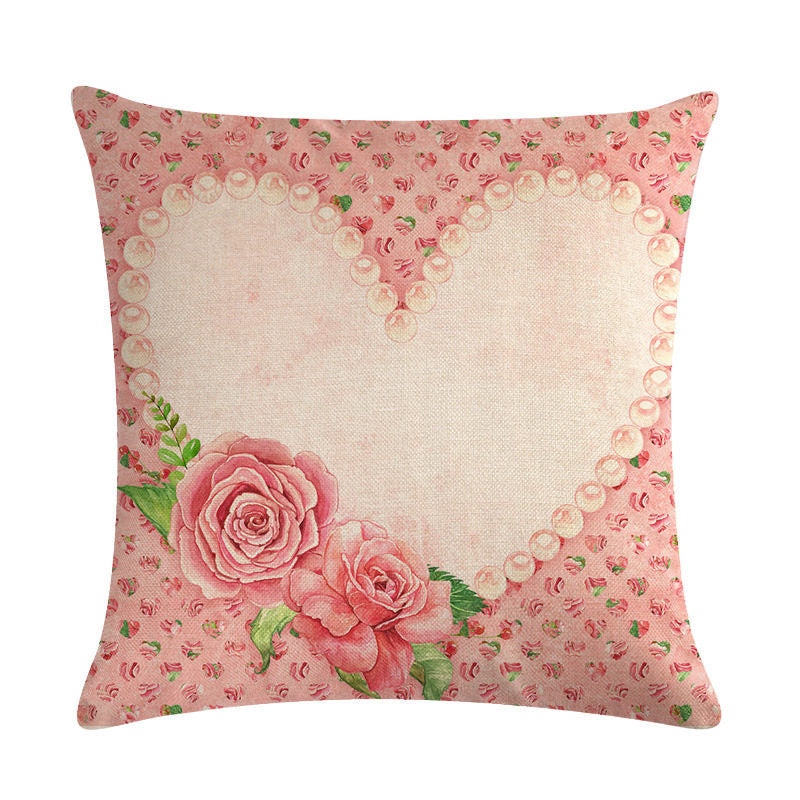 HKM-562003 Floral Cotton Linen Cushion Cover - 45x45cm Pillowcase in Multiple Colors