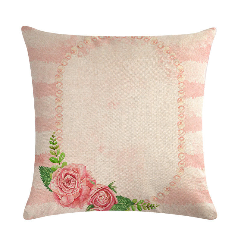 HKM-562003 Floral Cotton Linen Cushion Cover - 45x45cm Pillowcase in Multiple Colors