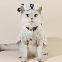HKM-562067 Classic Style Matching Cat Hat, Coat & Skirt Set - White & Black Options