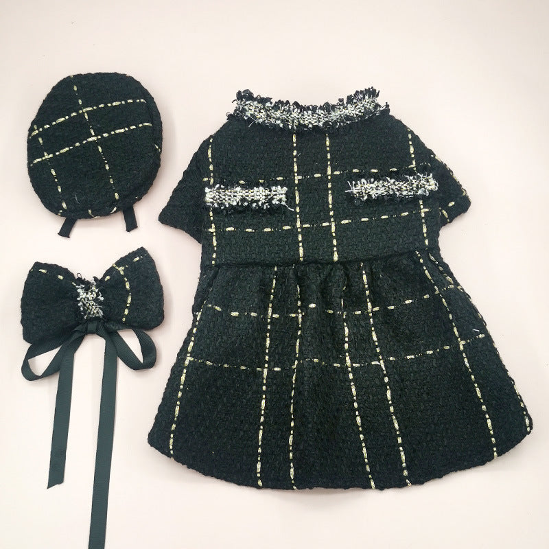 HKM-562067 Classic Style Matching Cat Hat, Coat & Skirt Set - White & Black Options