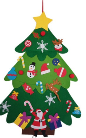 HKM-562067 Felt Christmas Tree Kit for Kids - DIY Holiday Decoration, 90cm