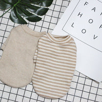 HKM-562131 Pure Cotton Dog Pajamas for Winter - Casual Styles in Light Brown, Brown Stripe, Light Green, Colorful Stripe