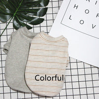 HKM-562131 Pure Cotton Dog Pajamas for Winter - Casual Styles in Light Brown, Brown Stripe, Light Green, Colorful Stripe