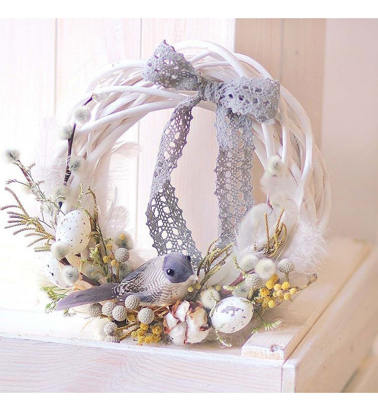 HKM-562387 Christmas Wicker Rattan Decoration Wreath Floral Garland - Available in 10cm, 20cm, 30cm