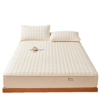 HKM-562451 Quilted Fitted Sheet Cover in Raw Cotton and Soybean Fiber for 1.5m Beds