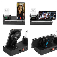 HKM-562515 Eight-in-One Wireless Charging Bracket with USB Ports, Aluminum Alloy Charging Cable, Fireproof ABS+PC Material, 150CM Power Cord