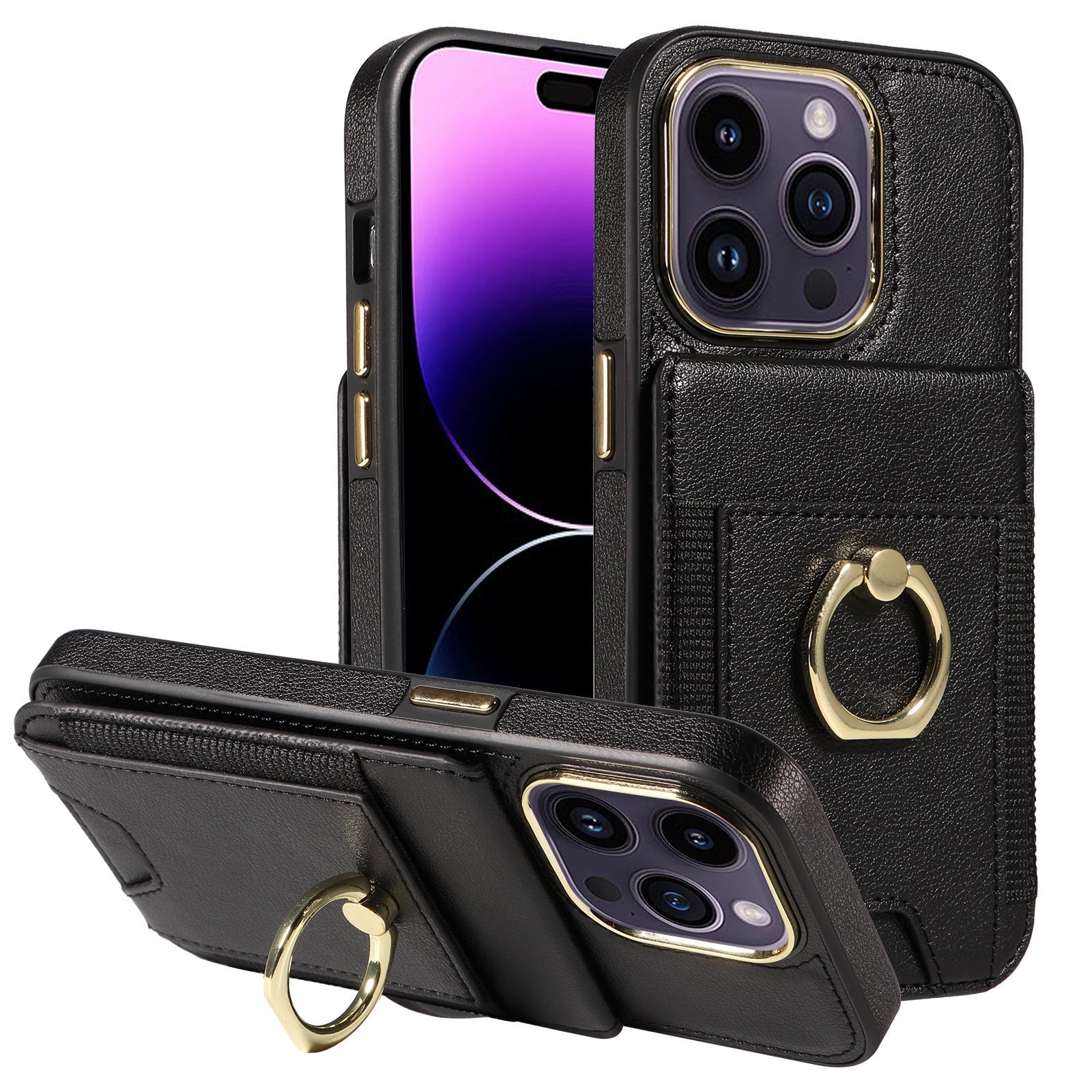 HKM-562707 Universal Leather Wallet Phone Case with Magnetic Closure and Stand Function for iPhone Models