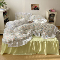 HKM-562771 Washed Cotton Four-Piece Bed Set with Duvet Cover and Sheets in Various Sizes