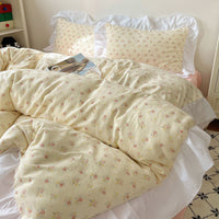 HKM-562771 Washed Cotton Four-Piece Bed Set with Duvet Cover and Sheets in Various Sizes