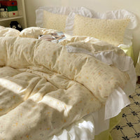 HKM-562771 Washed Cotton Four-Piece Bed Set with Duvet Cover and Sheets in Various Sizes