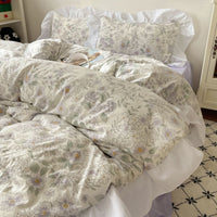 HKM-562771 Washed Cotton Four-Piece Bed Set with Duvet Cover and Sheets in Various Sizes