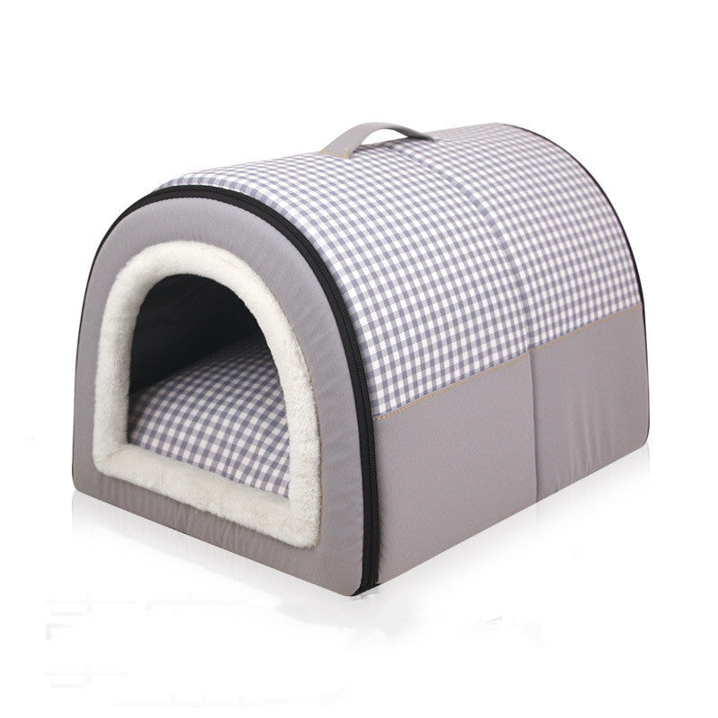 HKM-562899 Cozy Winter Thermal Semi-Enclosed Pet Bed for Dogs - Four Sizes Available