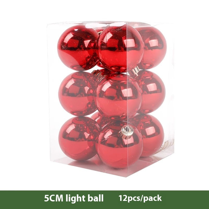HKM-562899 Electroplated Plastic Christmas Ornament Ball Set - 12 Pack Each in Various Sizes and Finishes