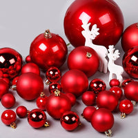 HKM-562899 Electroplated Plastic Christmas Ornament Ball Set - 12 Pack Each in Various Sizes and Finishes