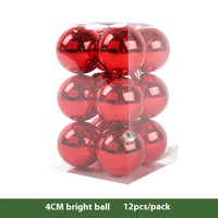 HKM-562899 Electroplated Plastic Christmas Ornament Ball Set - 12 Pack Each in Various Sizes and Finishes