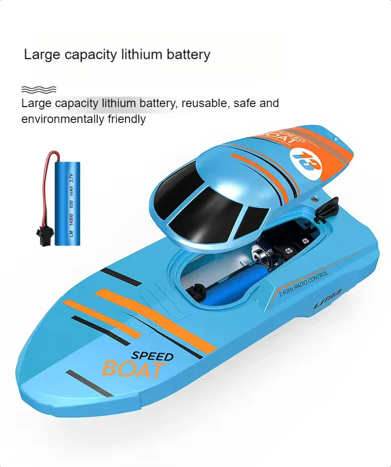 HKM-563027 2.4G Remote-Controlled Speedboat, Waterproof High-Speed Toy, Perfect for Outdoor Fun, Ages 5 and Up