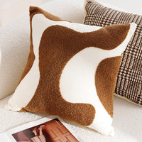 HKM-563411 Cream Color Advanced Retro Style Knotted Pillow Cover - Square, 45x45cm, Various Unique Patterns