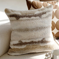 HKM-563411 Cream Color Advanced Retro Style Knotted Pillow Cover - Square, 45x45cm, Various Unique Patterns