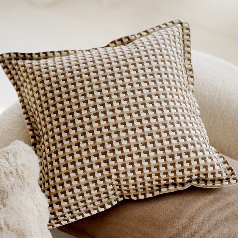 HKM-563411 Cream Color Advanced Retro Style Knotted Pillow Cover - Square, 45x45cm, Various Unique Patterns