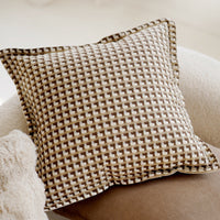 HKM-563411 Cream Color Advanced Retro Style Knotted Pillow Cover - Square, 45x45cm, Various Unique Patterns