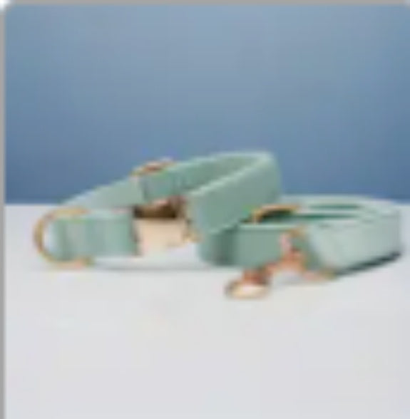 HKM-563475 Velvet Dog Collar and Leash Set with Bow Tie, Cotton Lining and Metal Buckle