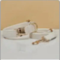 HKM-563475 Velvet Dog Collar and Leash Set with Bow Tie, Cotton Lining and Metal Buckle