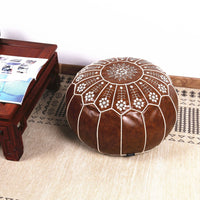 HKM-563539 Moroccan Hand-Embroidered Sheepskin Futon - 55" Diameter, American Country Style