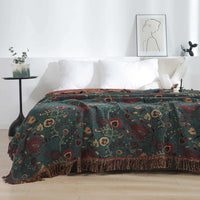 HKM-563603 Washed Jacquard Cotton Nap Blanket in Various Sizes