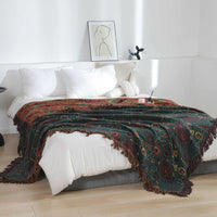 HKM-563603 Washed Jacquard Cotton Nap Blanket in Various Sizes
