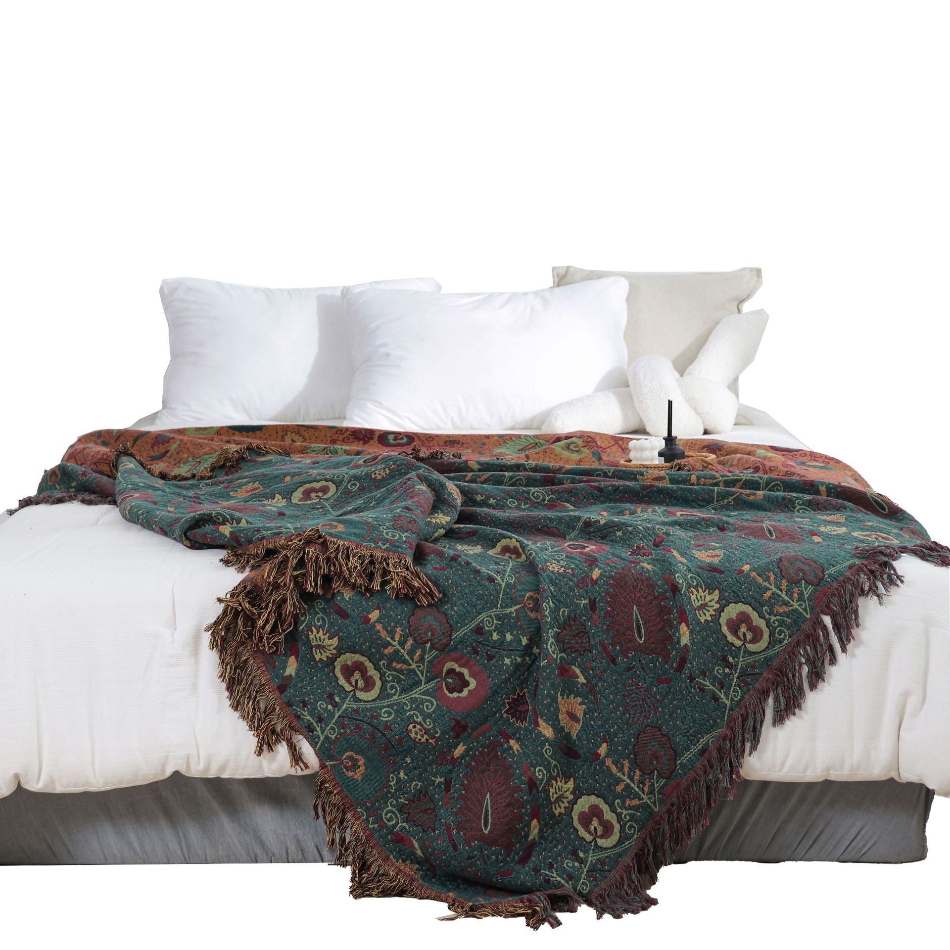 HKM-563603 Washed Jacquard Cotton Nap Blanket in Various Sizes