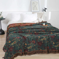 HKM-563603 Washed Jacquard Cotton Nap Blanket in Various Sizes