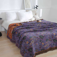 HKM-563603 Washed Jacquard Cotton Nap Blanket in Various Sizes