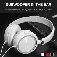 HKM-563667 Portable Over-Ear Headphones with Adjustable Fit, 3.5mm Connection, HD Sound and Folding Design