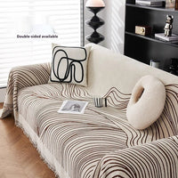 HKM-563667 Universal Anti-Scratching Sofa Cover Blanket in Modern Stripe Patterns